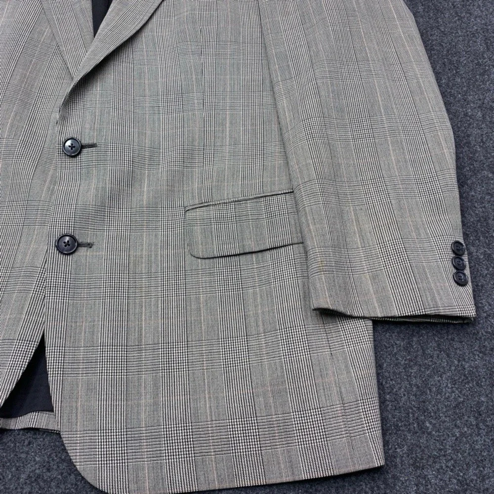 Christian Dior Mens 46R Olive Green Herringbone Blazer Sport Coat Jacket